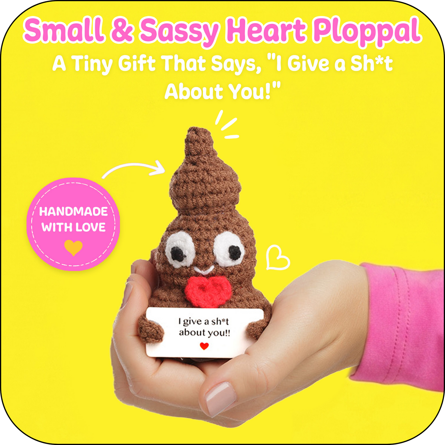 Small & Sassy Emotional Support Crochet Heart Ploppal