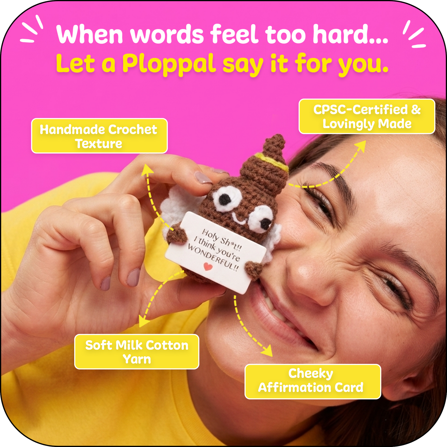 Small & Sassy Emotional Support Crochet Holy Ploppal