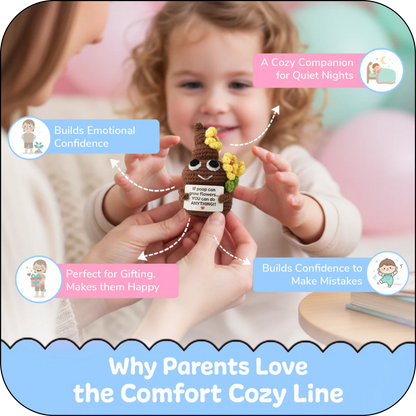 Comfort Cozy Flower Ploppal – Emotional Support Crochet Plush with Affirmation Card, Gift-Ready