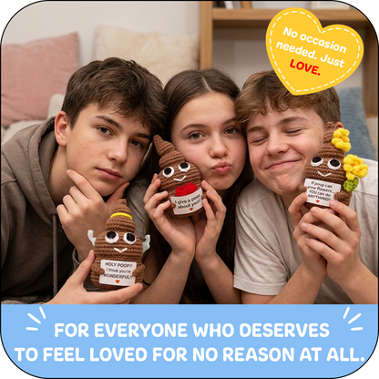 Comfort Cozy Heart Ploppal – Emotional Support Crochet Plush with Affirmation Card, Gift-Ready