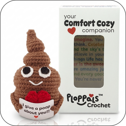 Comfort Cozy Heart Ploppal – Emotional Support Crochet Plush with Affirmation Card, Gift-Ready