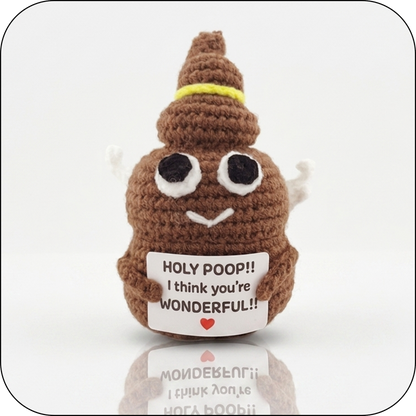Comfort Cozy Holy Ploppal – Emotional Support Crochet Plush with Affirmation Card, Gift-Ready