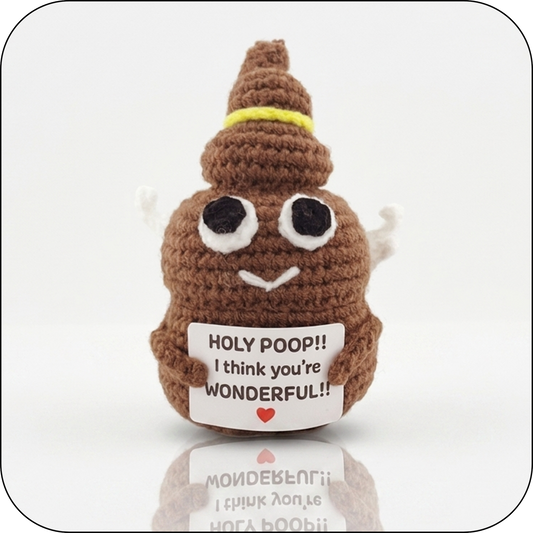 Comfort Cozy Holy Ploppal – Emotional Support Crochet Plush with Affirmation Card, Gift-Ready