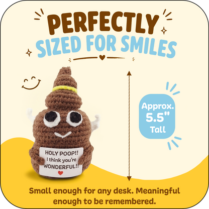 Comfort Cozy Holy Ploppal – Emotional Support Crochet Plush with Affirmation Card, Gift-Ready