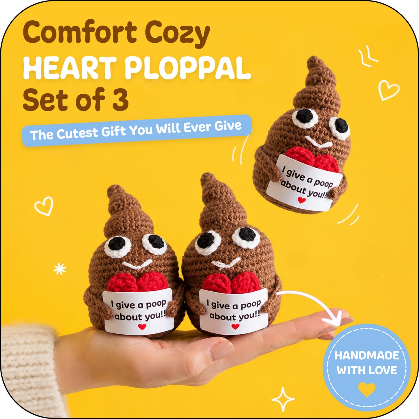 Comfort Cozy Line Set of Three Heart Bundle (By 2 Get 1 Free)